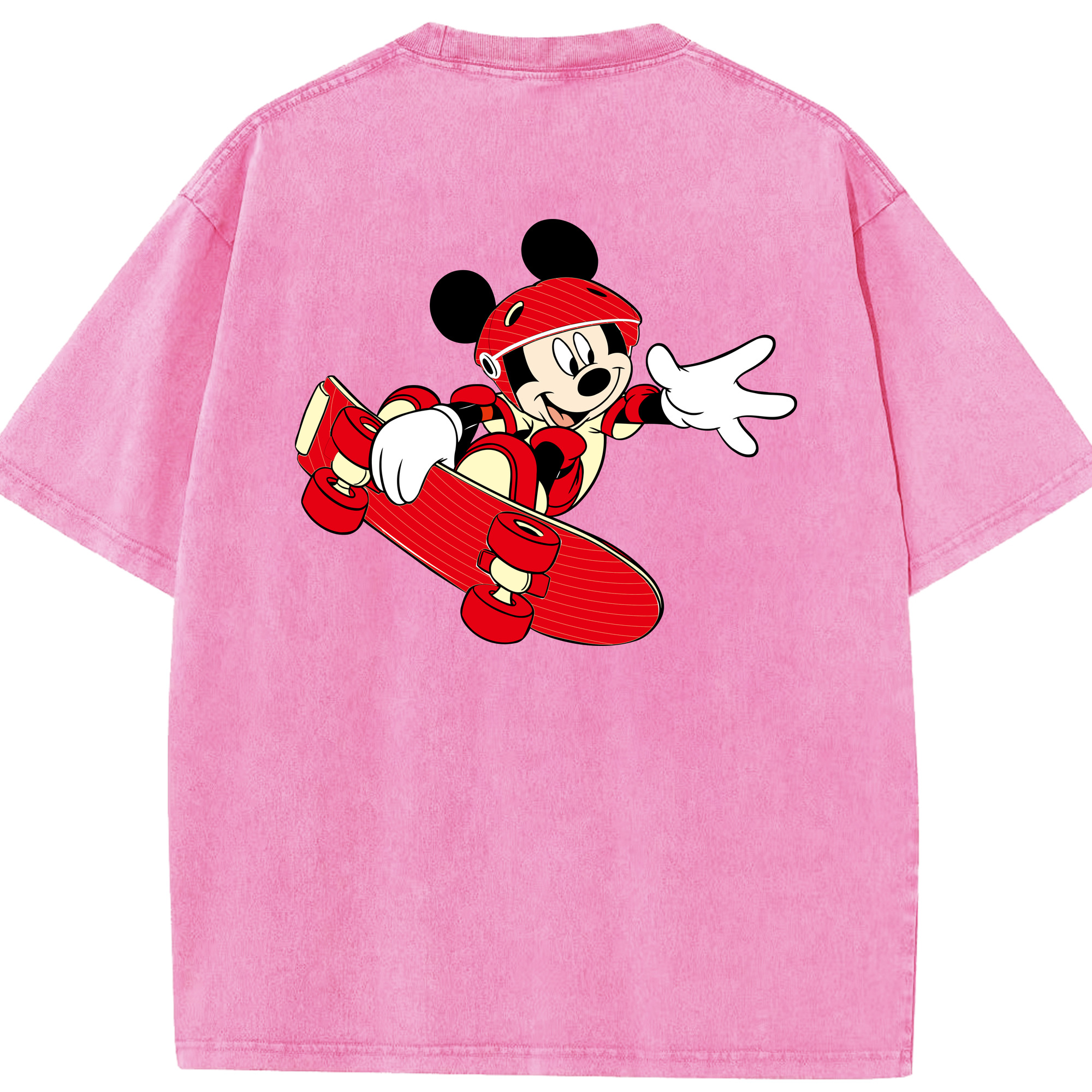 （画像用） ミッキーマウス Mickey Mouse 綿100% ヴィンテージ風 半袖Tシャツ（背面プリント）